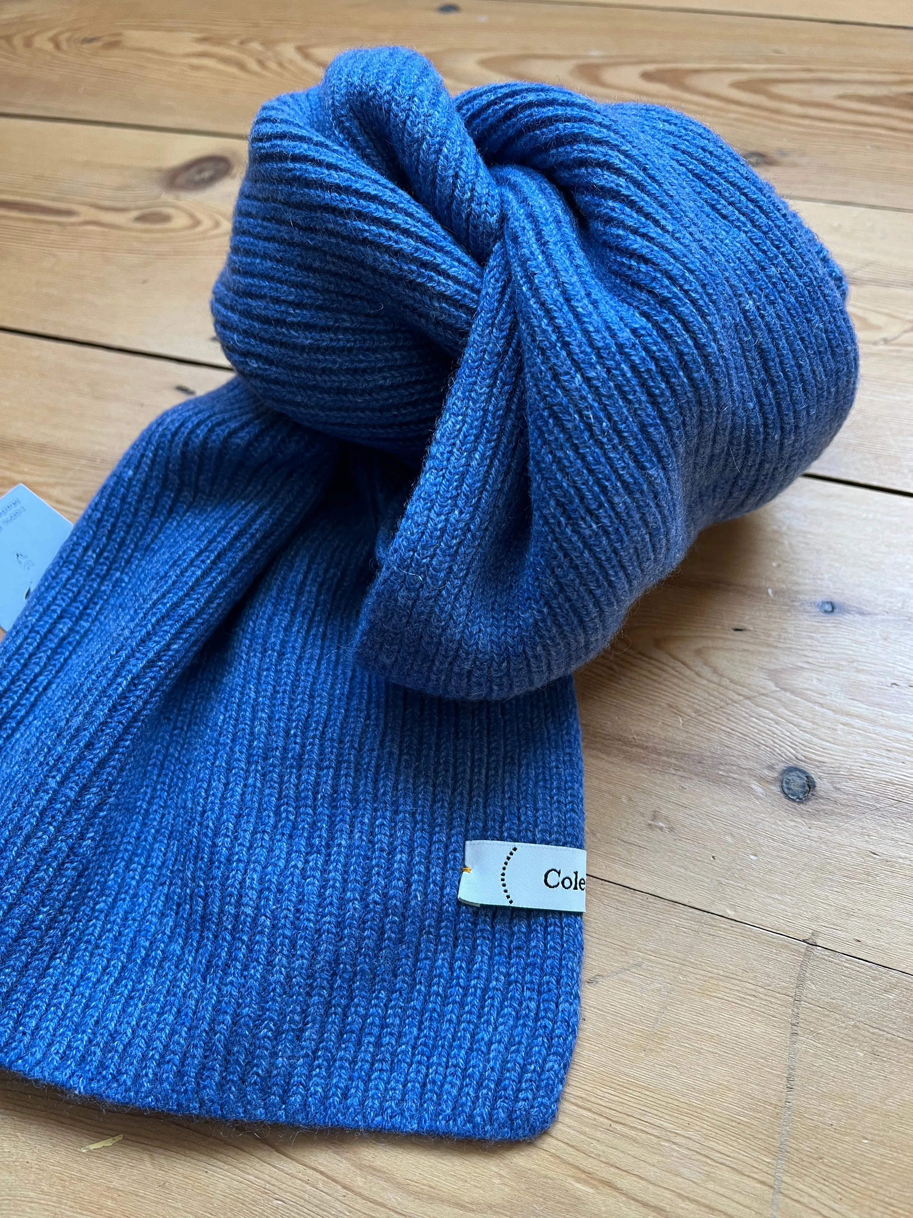 Cashmere Scarf / Blue Rib