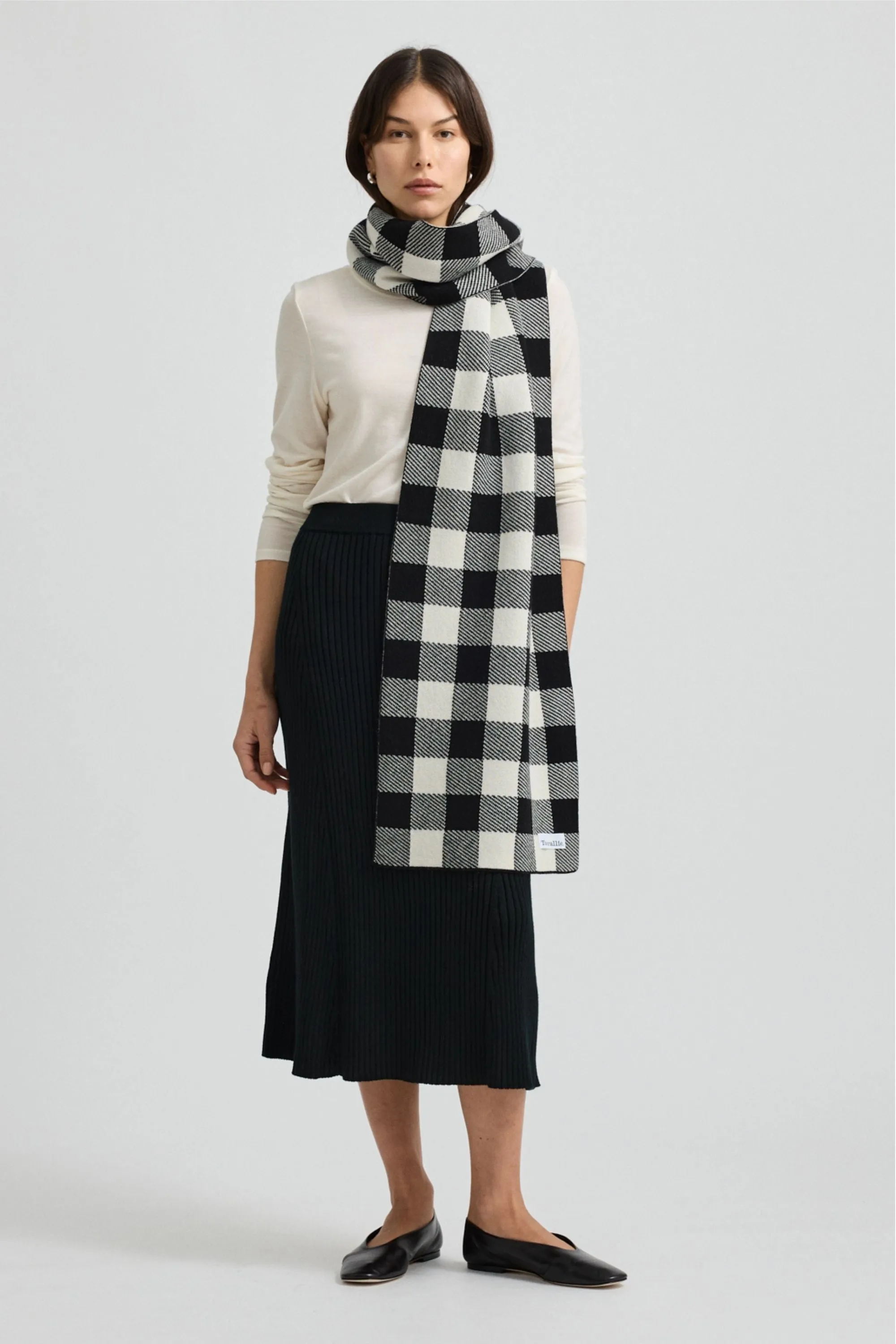 CHECKED WOOL SCARF - 9068