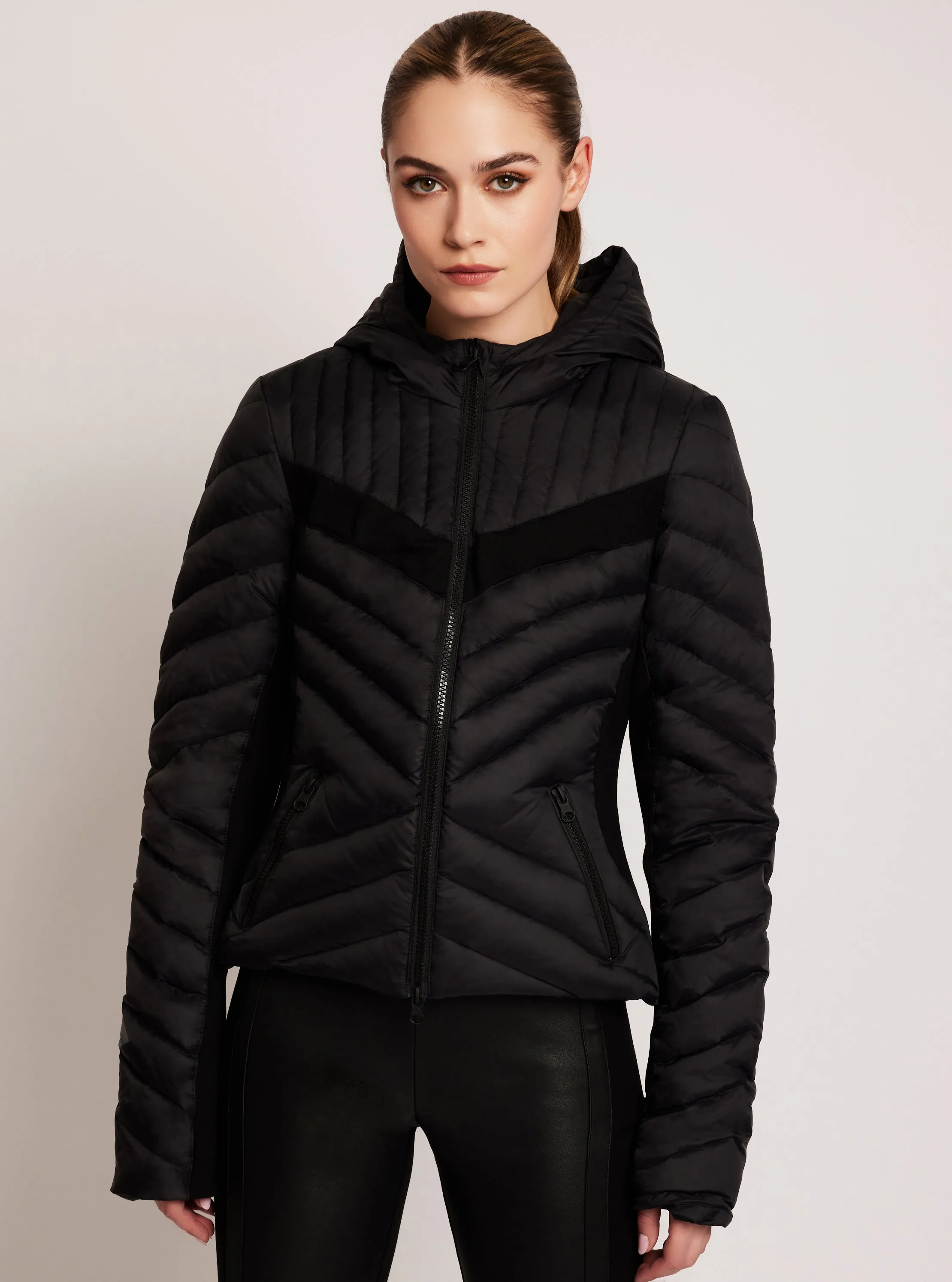 Chevron Stripe Puffer Jacket