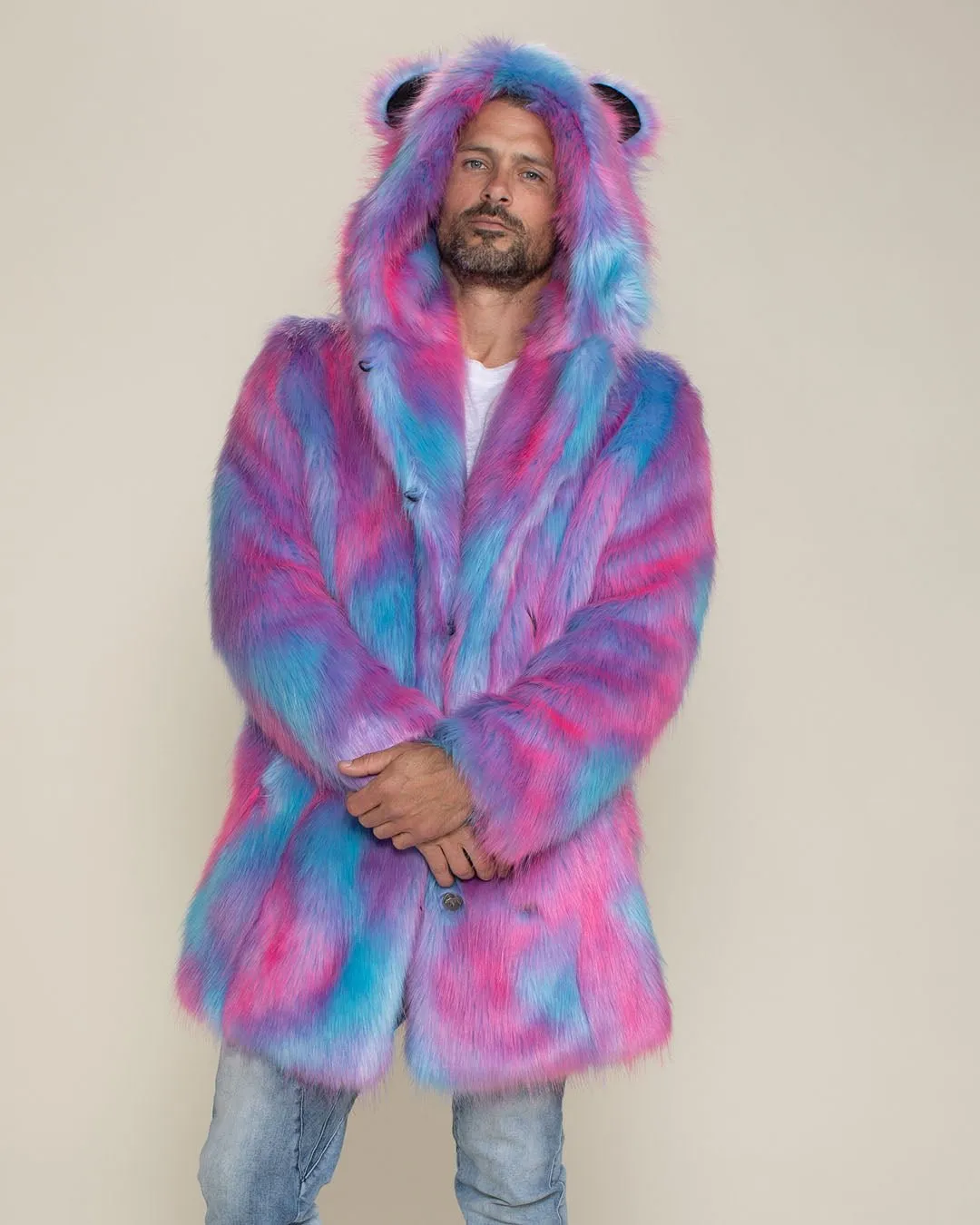 Classic Men's Faux Fur Coat | Cotton Candy Bear