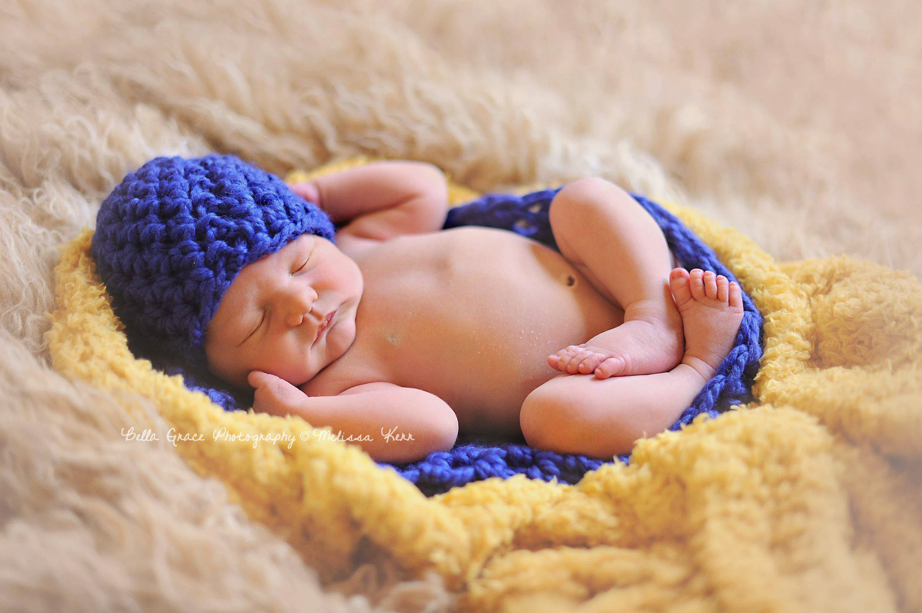 Cobalt Blue Baby Bowl And Hat Set