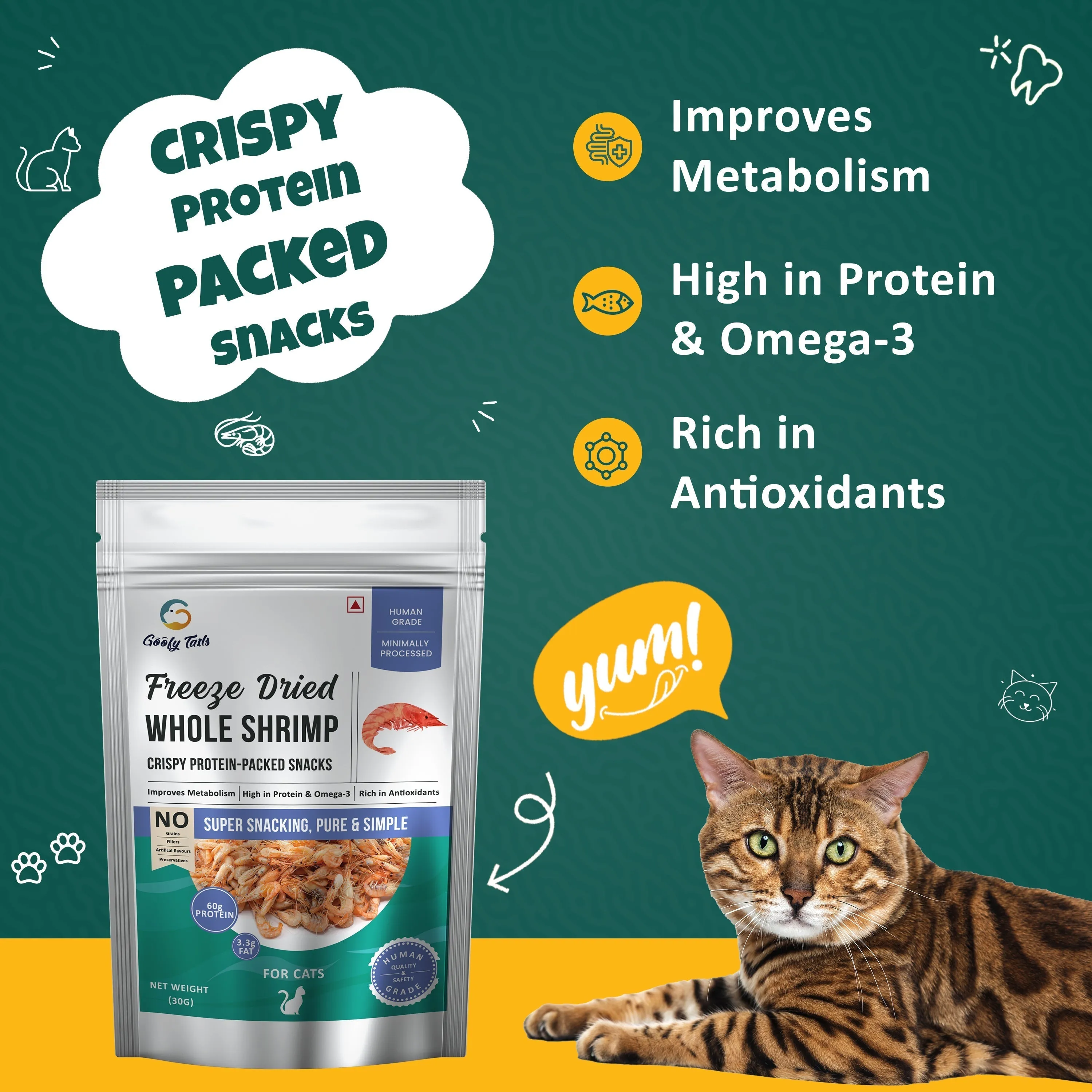 Combo Of Freeze Dried Chicken & Sardine And Fish Bits Treats for Cats and Kittens