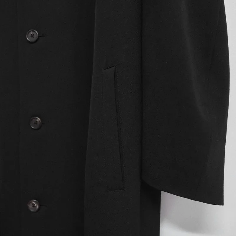 convertible collar gabardine coat