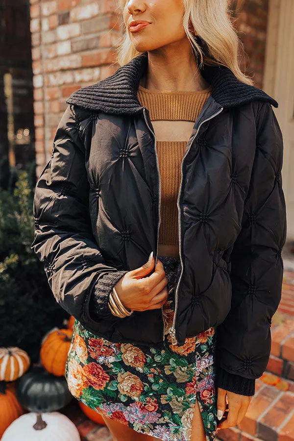 Cool Weather Puffer Jacket in Black