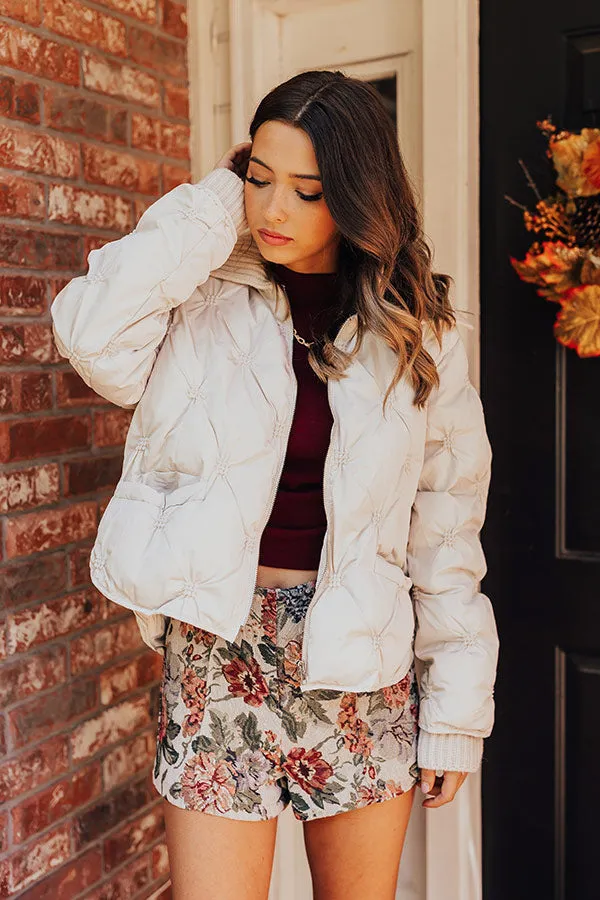 Cool Weather Puffer Jacket in Cream