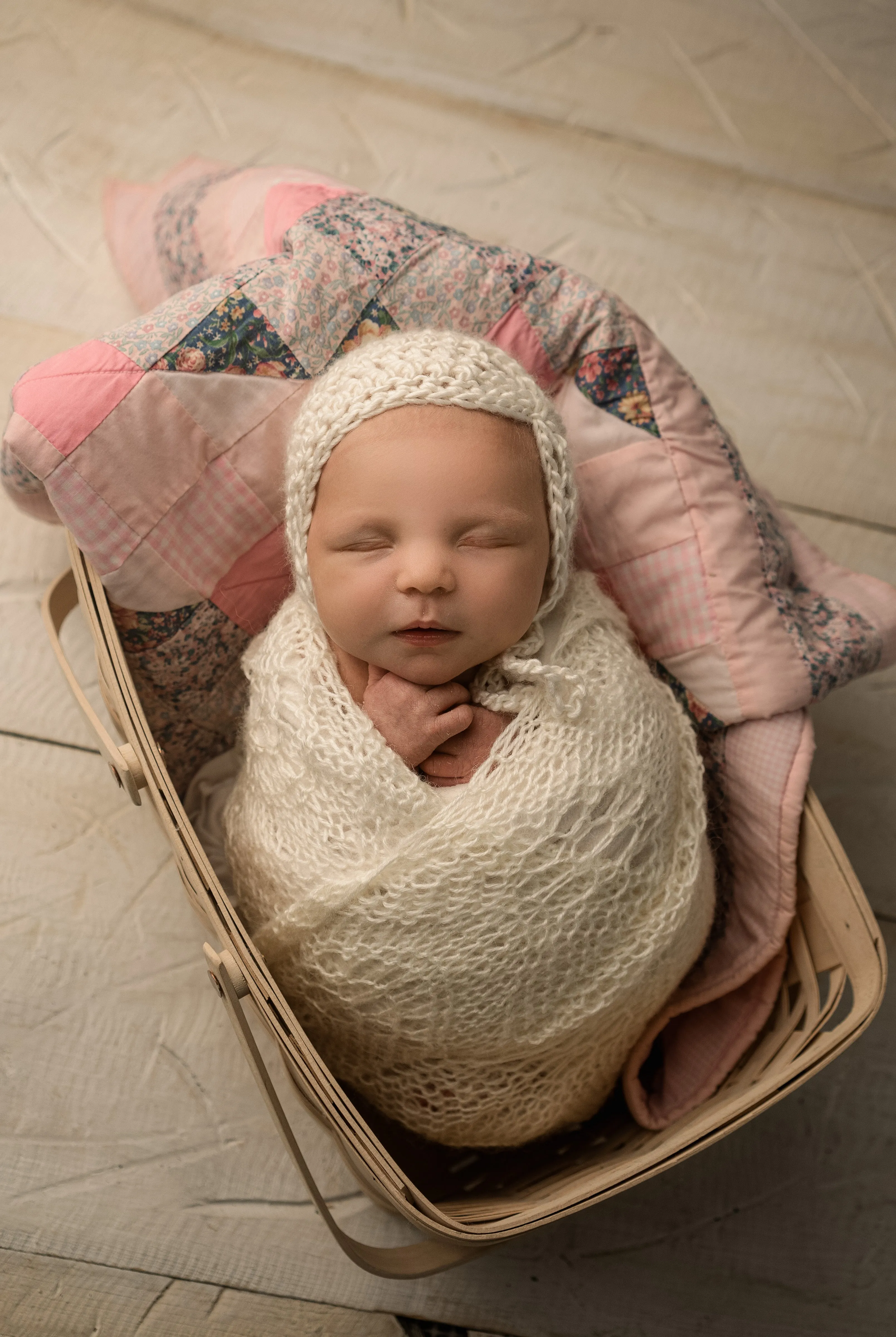 Cream Butterfly Baby Bonnet Hat Newborn Photography Prop