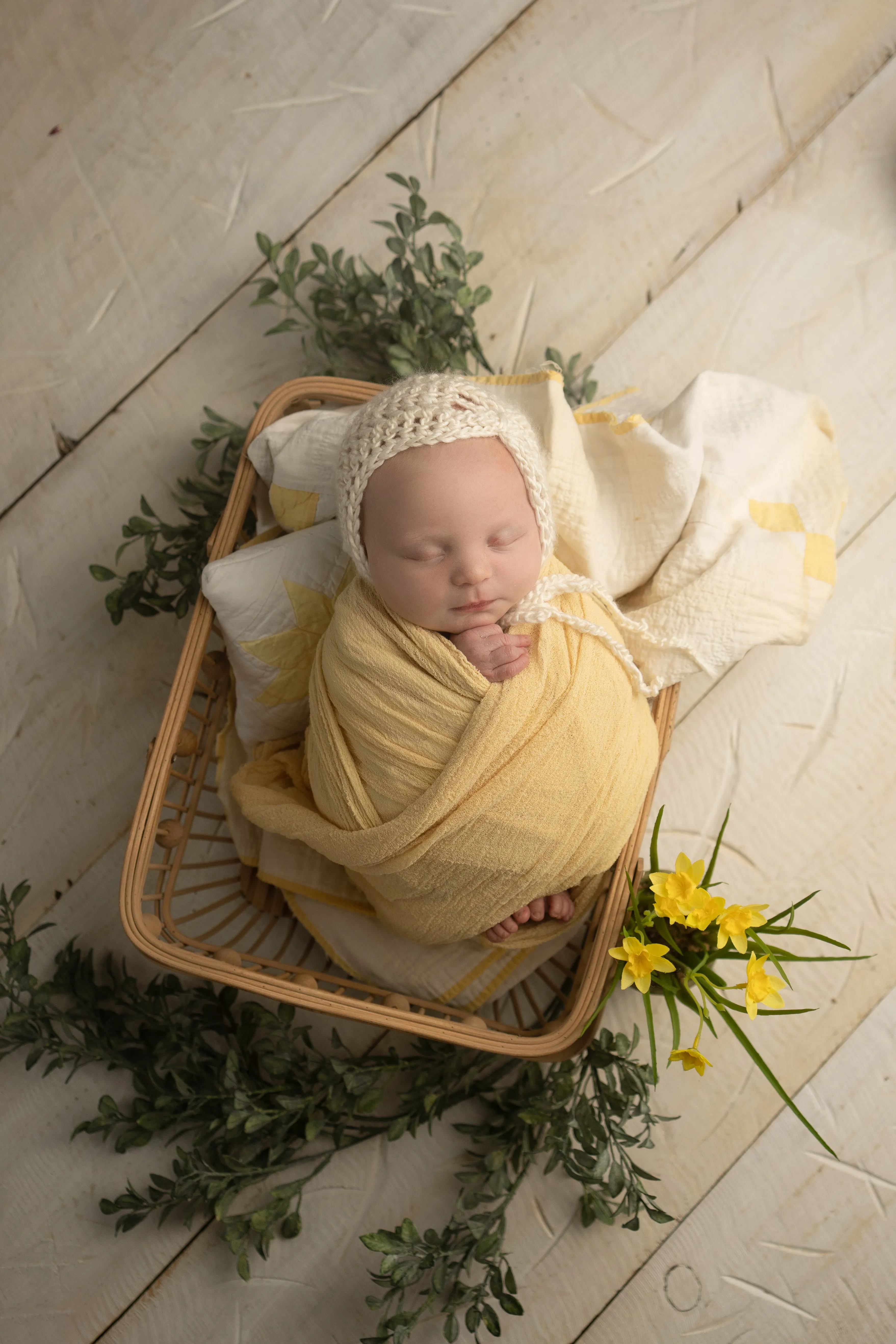 Cream Butterfly Baby Bonnet Hat Newborn Photography Prop