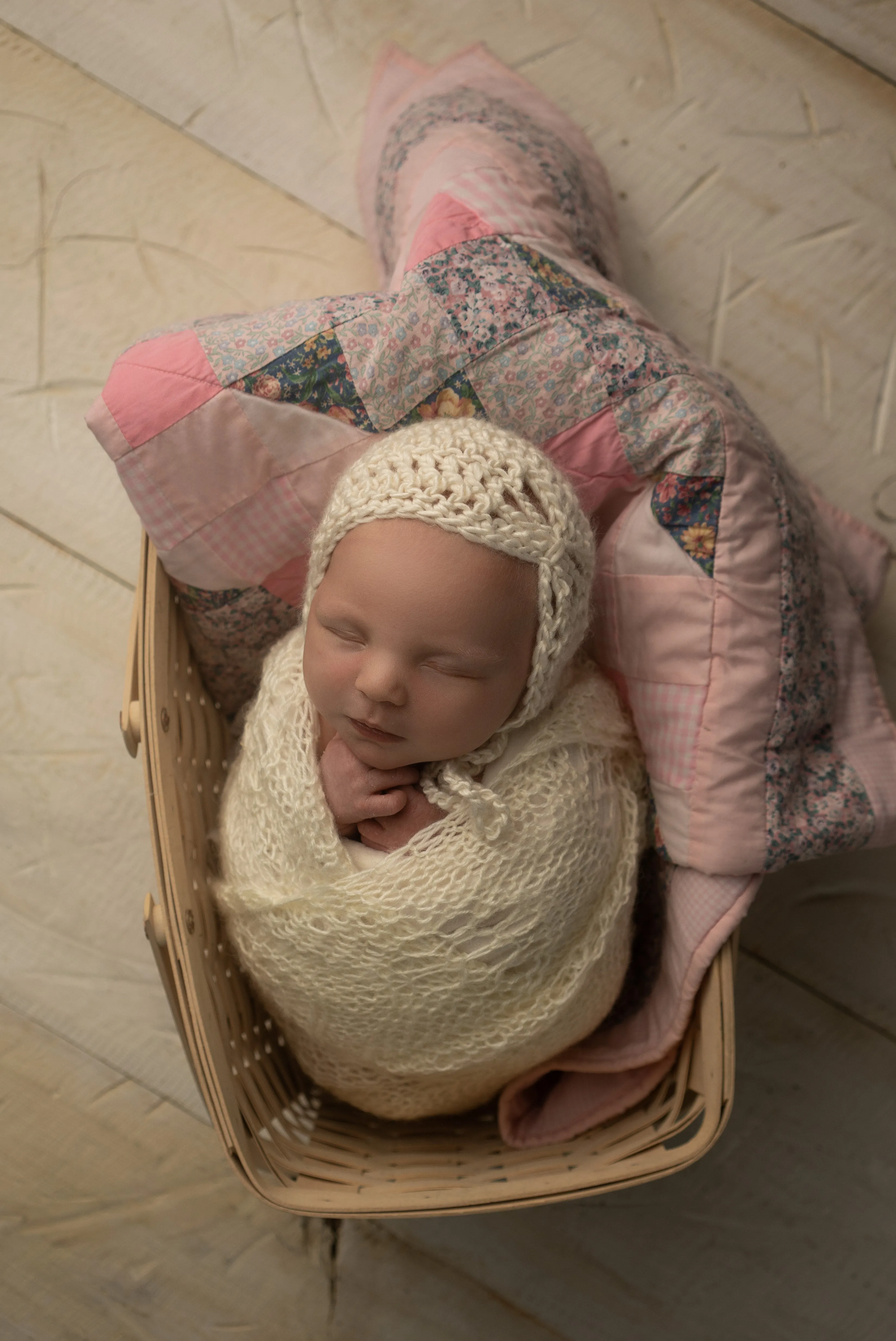 Cream Butterfly Baby Bonnet Hat Newborn Photography Prop