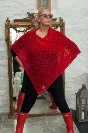 CROCHET STYLE KNITTED PONCHO