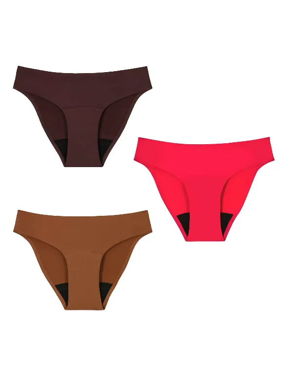 Culotte menstruelle flux moyen - Lot 3 coloris