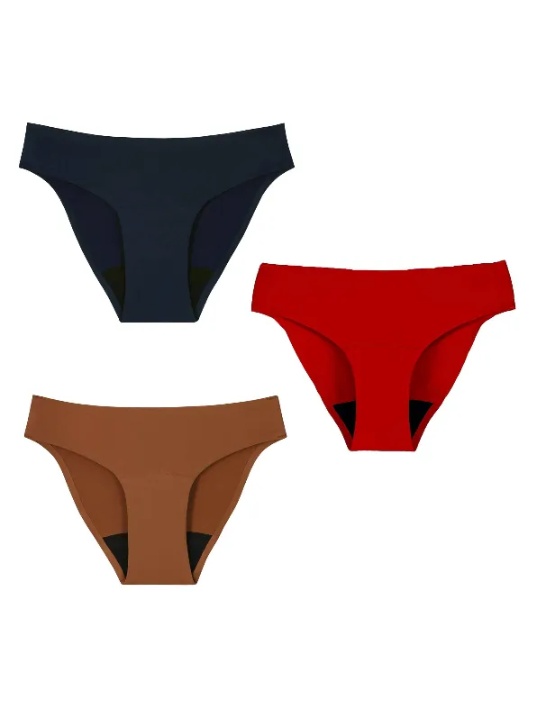 Culotte menstruelle flux moyen - Lot 3 coloris