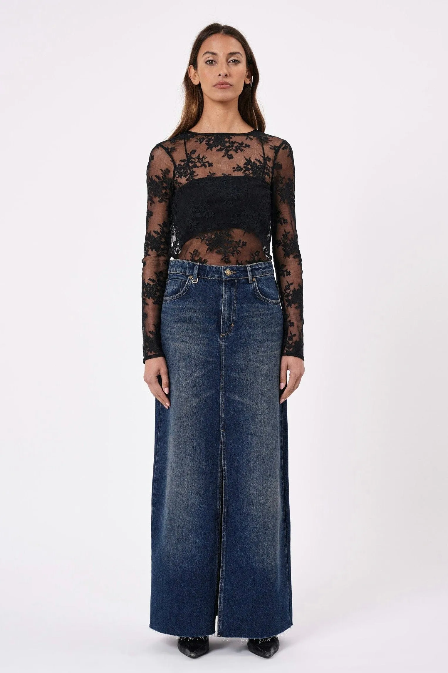 Darcy Gold Mine Denim Maxi Skirt