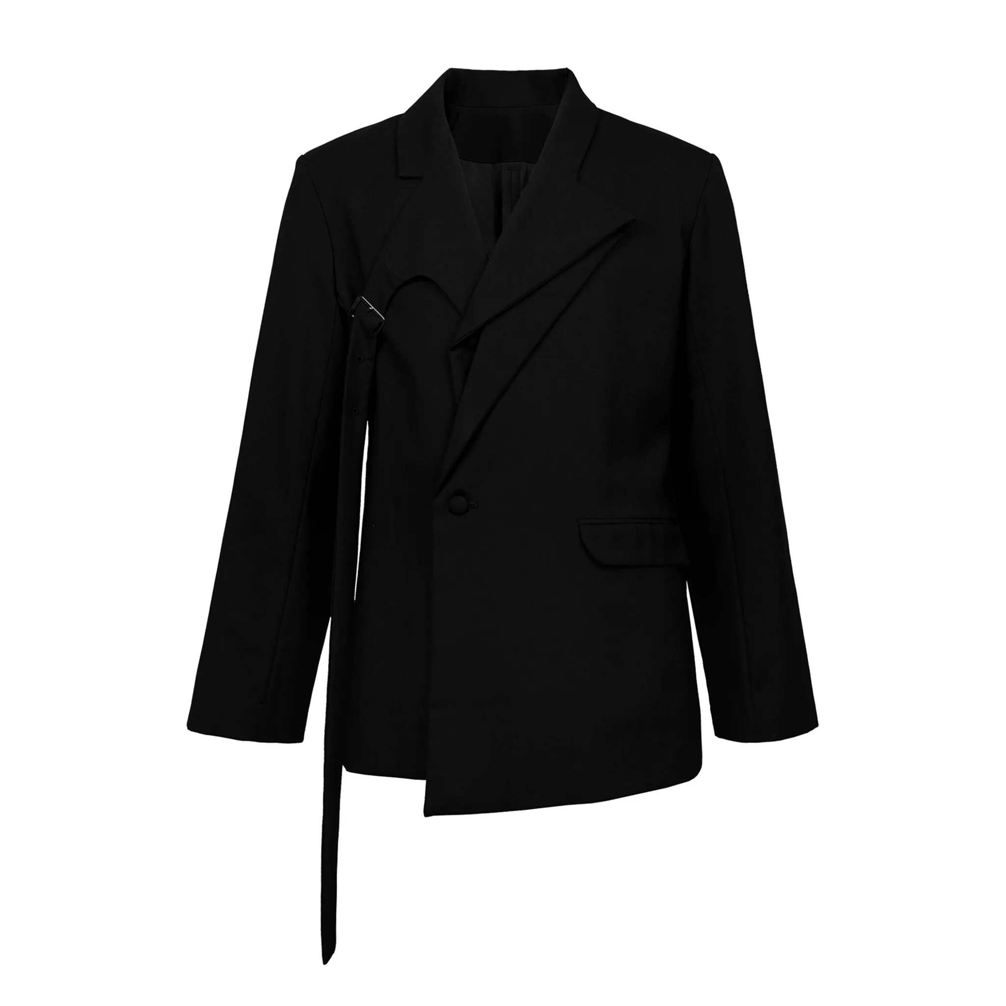 Deconstructed Double-Layer Lapel Suit Jacket