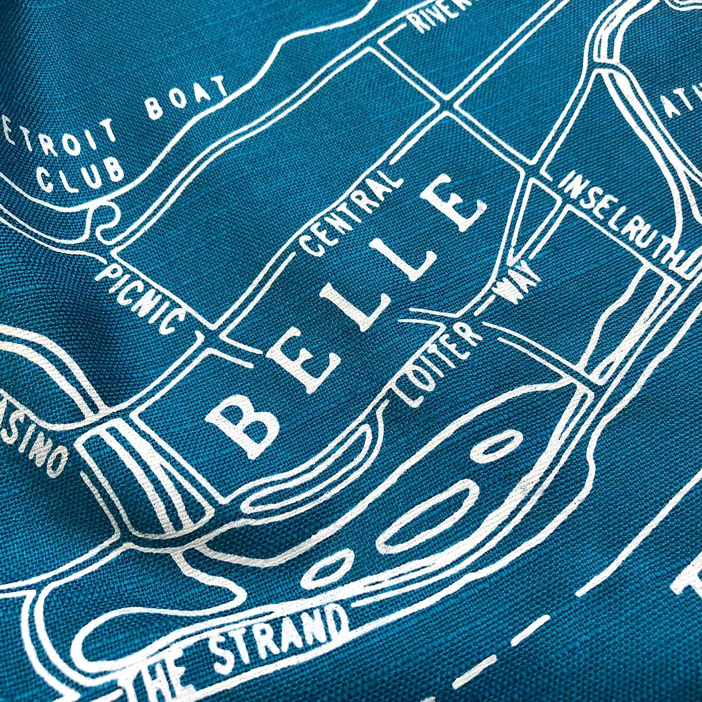 Detroit Map Scarf, Belle Isle Bamboo Pashmina