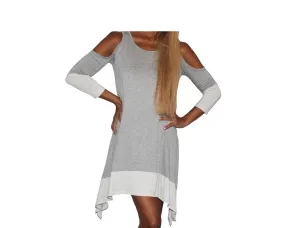 Dégradé gray open shoulder Dress - The Milan