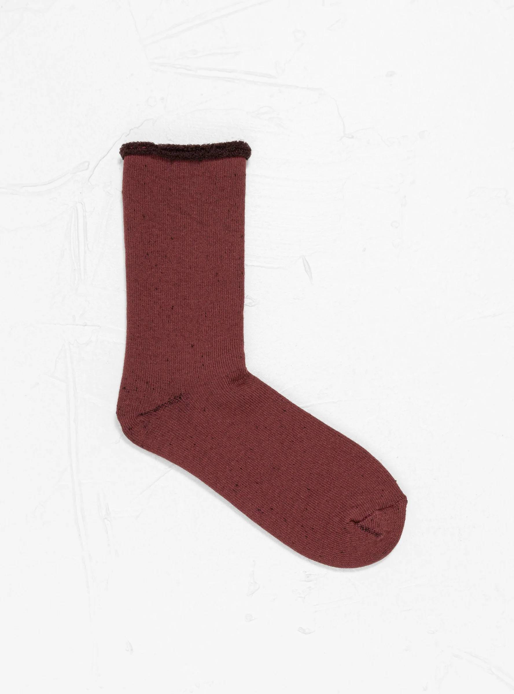 Double Face Cozy Sleeping Socks Bordeaux Red