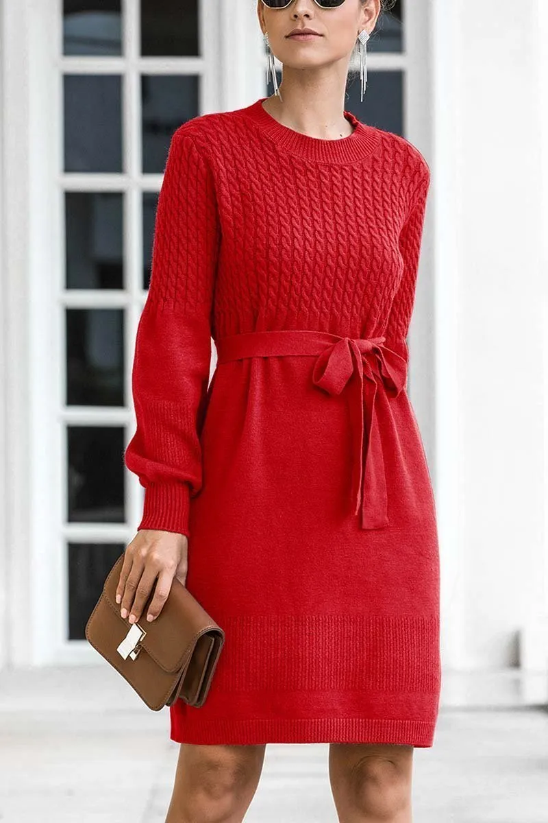 Dunnmall Winter Knit Sweater Dress