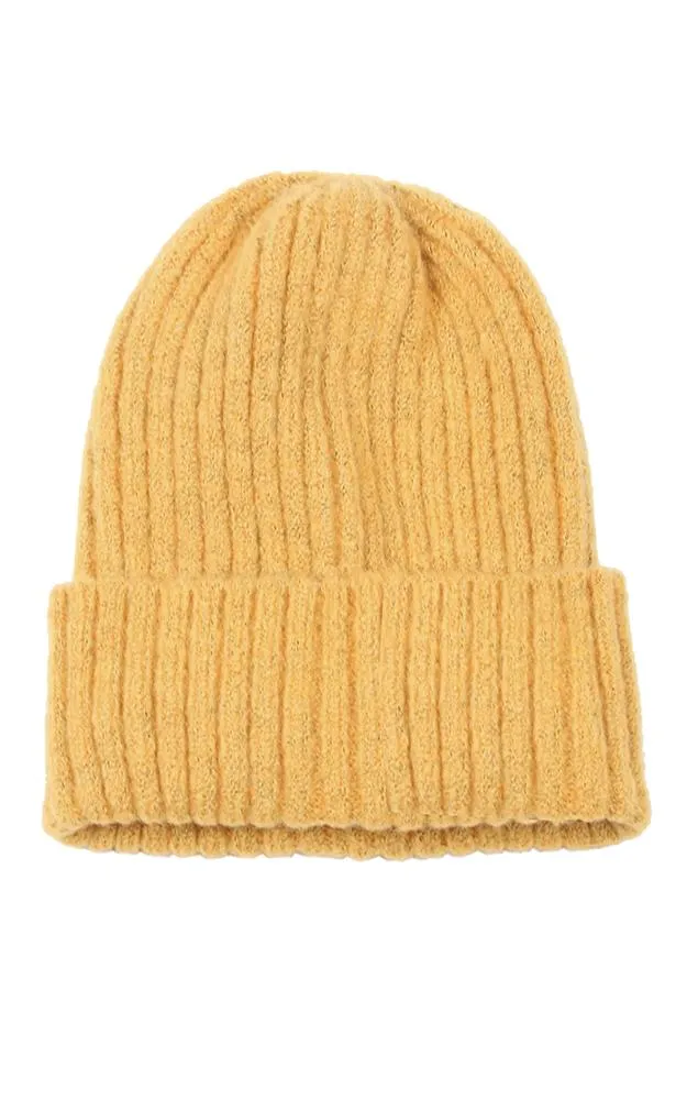 EAH9551 Solid Cuff Knit Beanie Hat