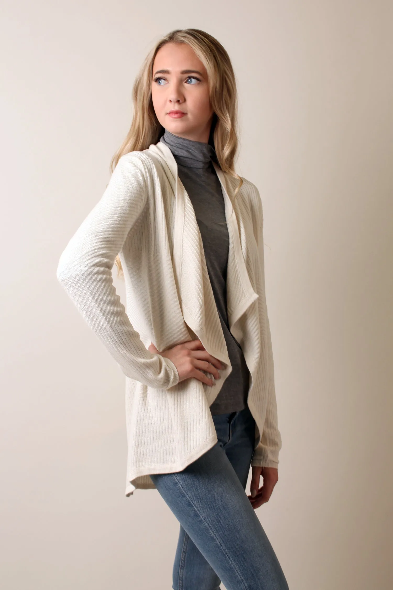 Eco-Chic Waterfall Cardigan Sweater