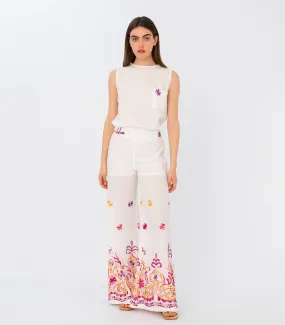 Embroidered Flared Pants