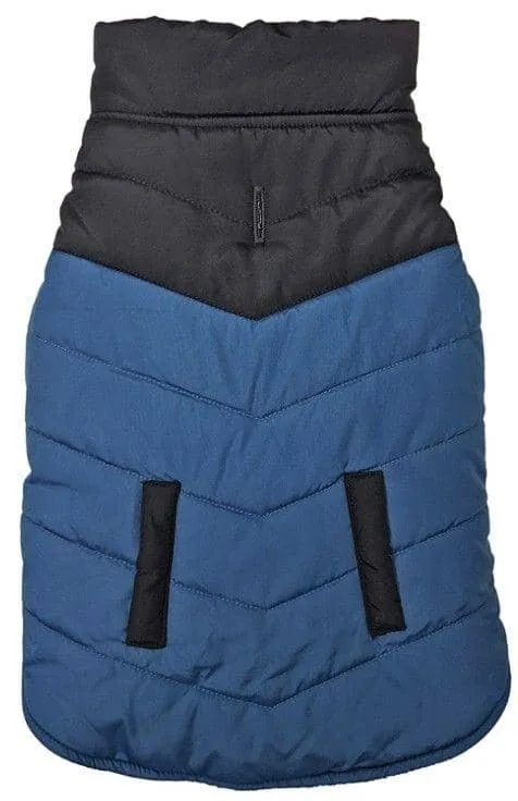 Fashion Pet Reversible Color Block Puffer Dog Jacket Blue - Medium