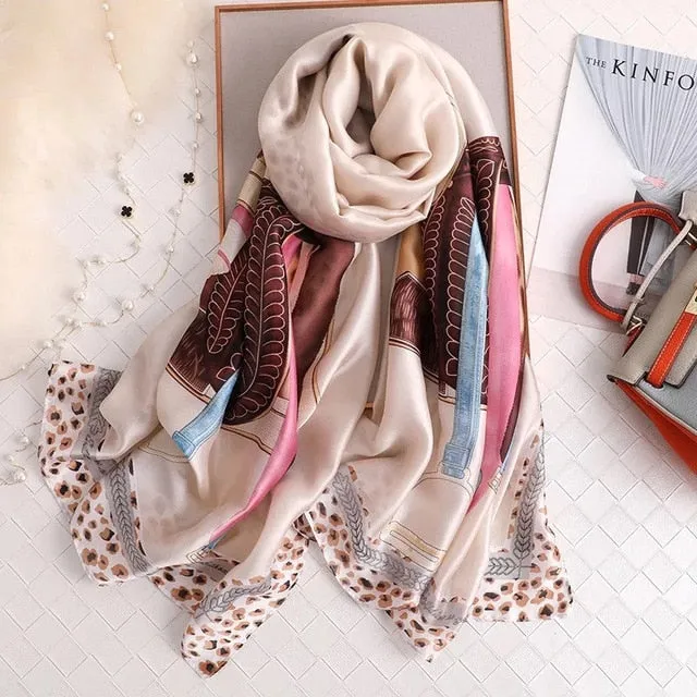 Fashion Silk Scarf Printed Bandana Shawl #LZ131