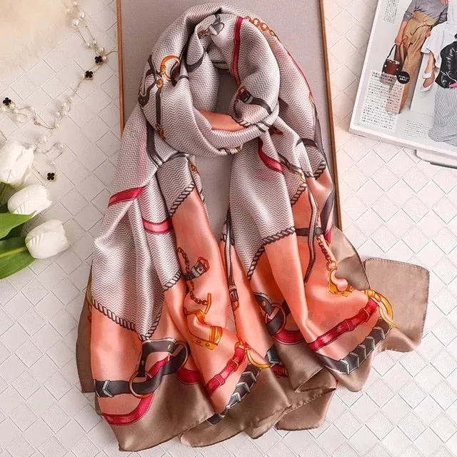 Fashion Silk Scarf Printed Bandana Shawl #LZ131