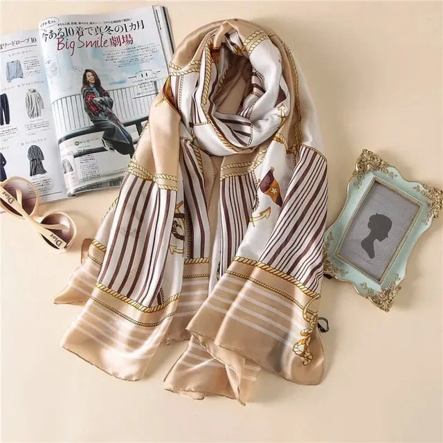 Fashion Silk Scarf Printed Bandana Shawl #LZ131