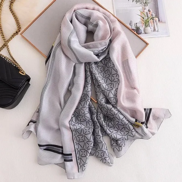 Fashion Silk Scarf Printed Bandana Shawl #LZ131