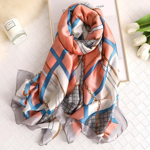 Fashion Silk Scarf Printed Bandana Shawl #LZ242