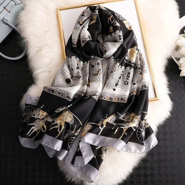 Fashion Silk Scarf Printed Bandana Shawl #LZ242