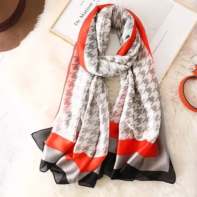 Fashion Silk Scarf Printed Bandana Shawl #LZ242