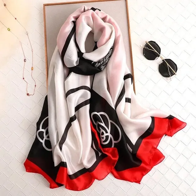 Fashion Silk Scarf Printed Bandana Shawl #LZ242