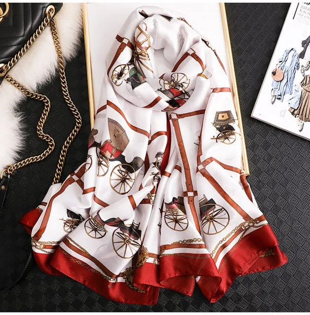 Fashion Silk Scarf Printed Bandana Shawl #LZ242