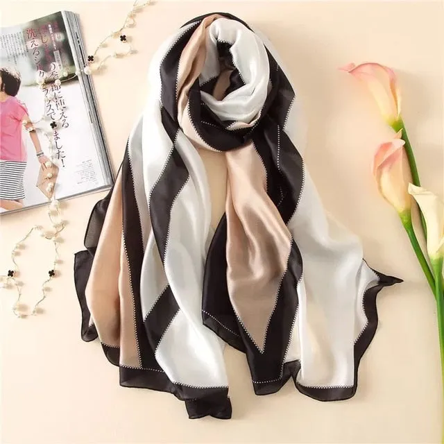 Fashion Silk Scarf Printed Bandana Shawl #LZ242