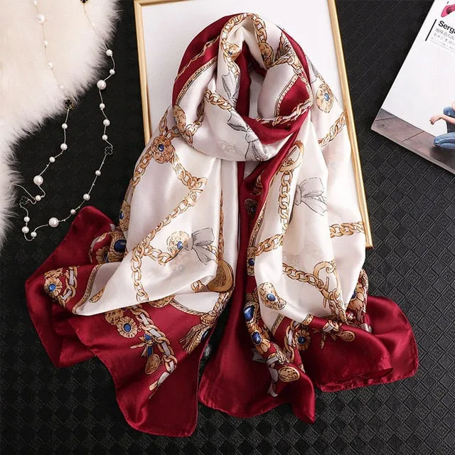 Fashion Silk Scarf Printed Bandana Shawl #LZ242