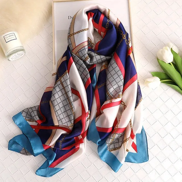 Fashion Silk Scarf Printed Bandana Shawl #LZ242