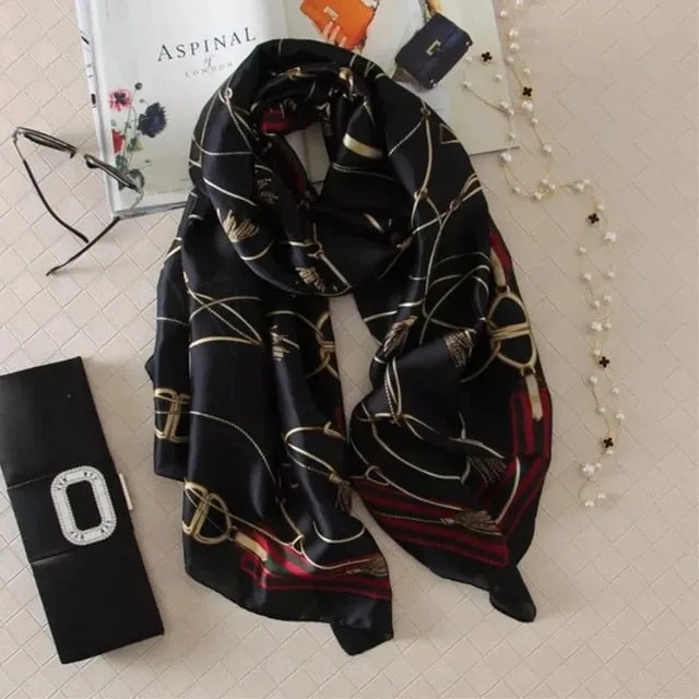 Fashion Silk Scarf Printed Bandana Shawl #LZ242