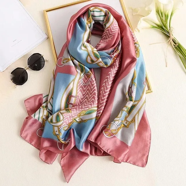 Fashion Silk Scarf Printed Bandana Shawl #LZ242