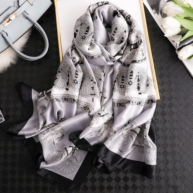 Fashion Silk Scarf Printed Bandana Shawl #LZ242