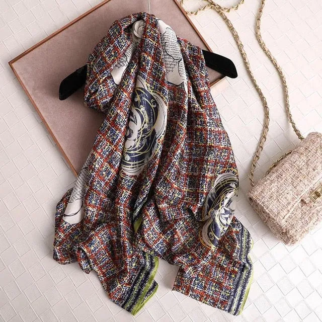 Fashion Silk Scarf Printed Bandana Shawl #LZ242