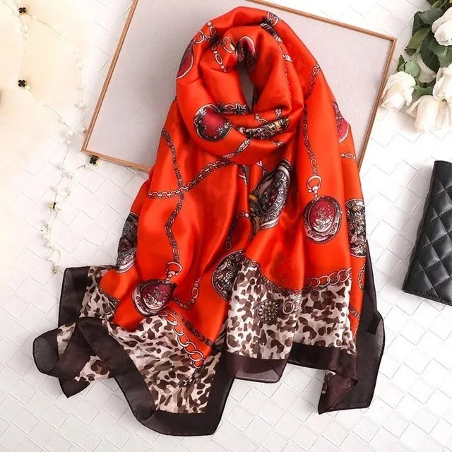 Fashion Silk Scarf Printed Bandana Shawl #LZ242