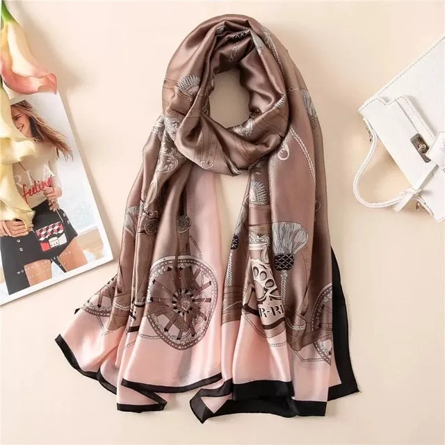 Fashion Silk Scarf Printed Bandana Shawl #LZ242