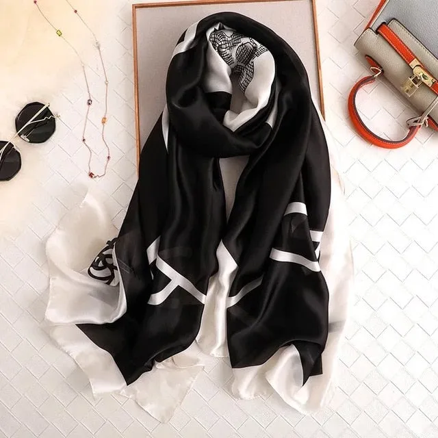 Fashion Silk Scarf Printed Bandana Shawl #LZ242