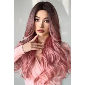 Fashion Wave Synthetic Long Wigs in Pink 26''