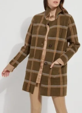 Faux Mink Sweater Car Coat | Chalet Plaid