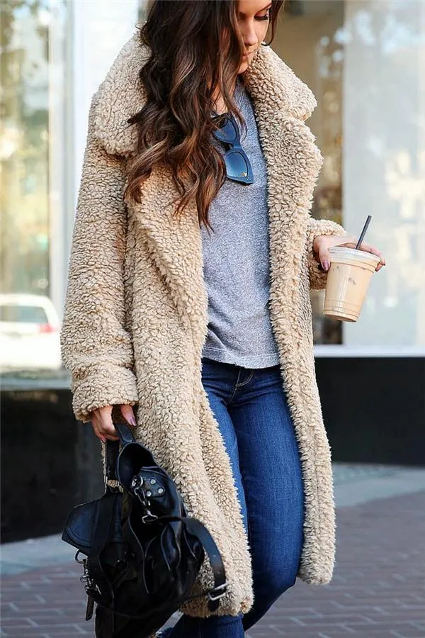 Feeling of Warmth Faux Fur Longline Coat