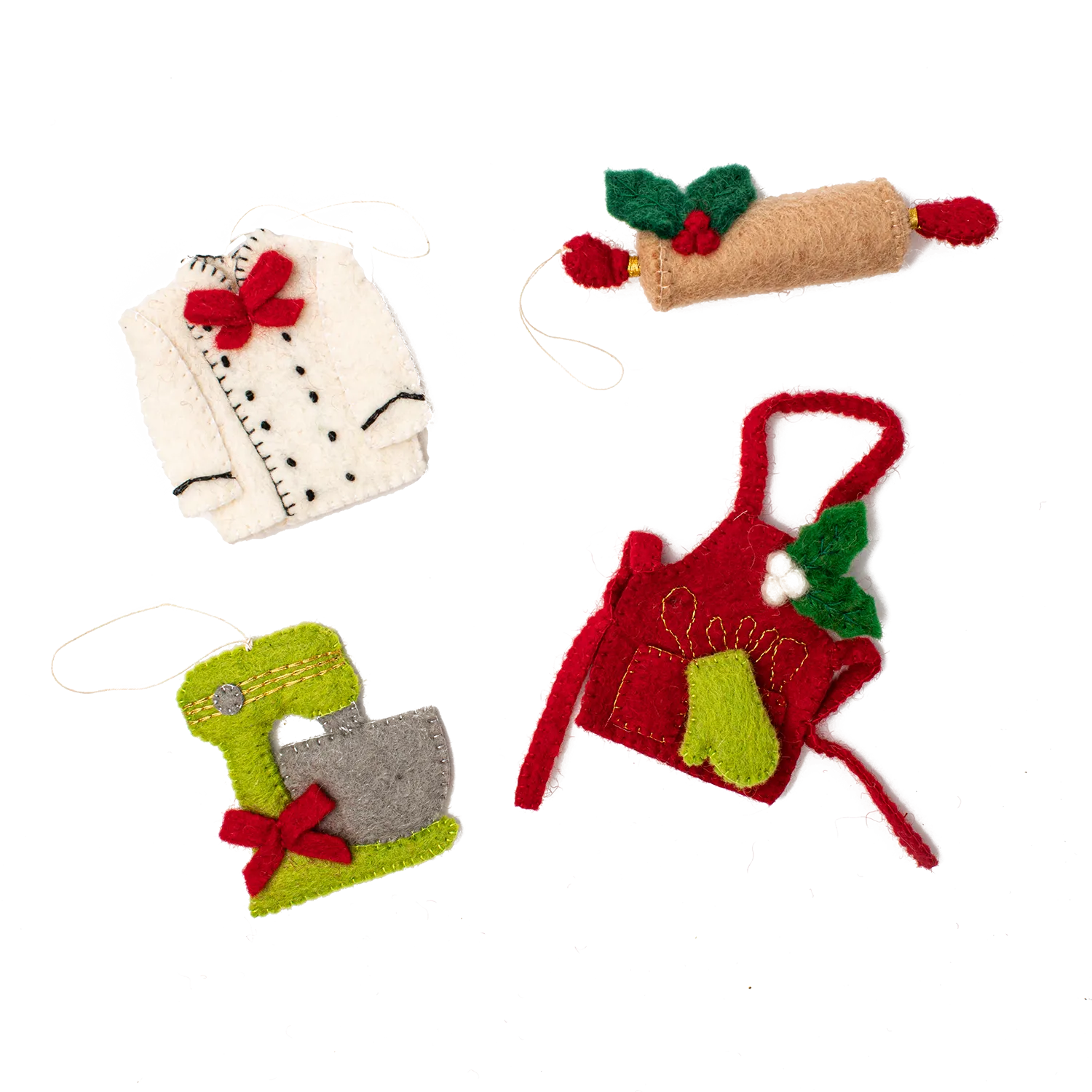 Felt Kitchen Ornaments - Set of 4