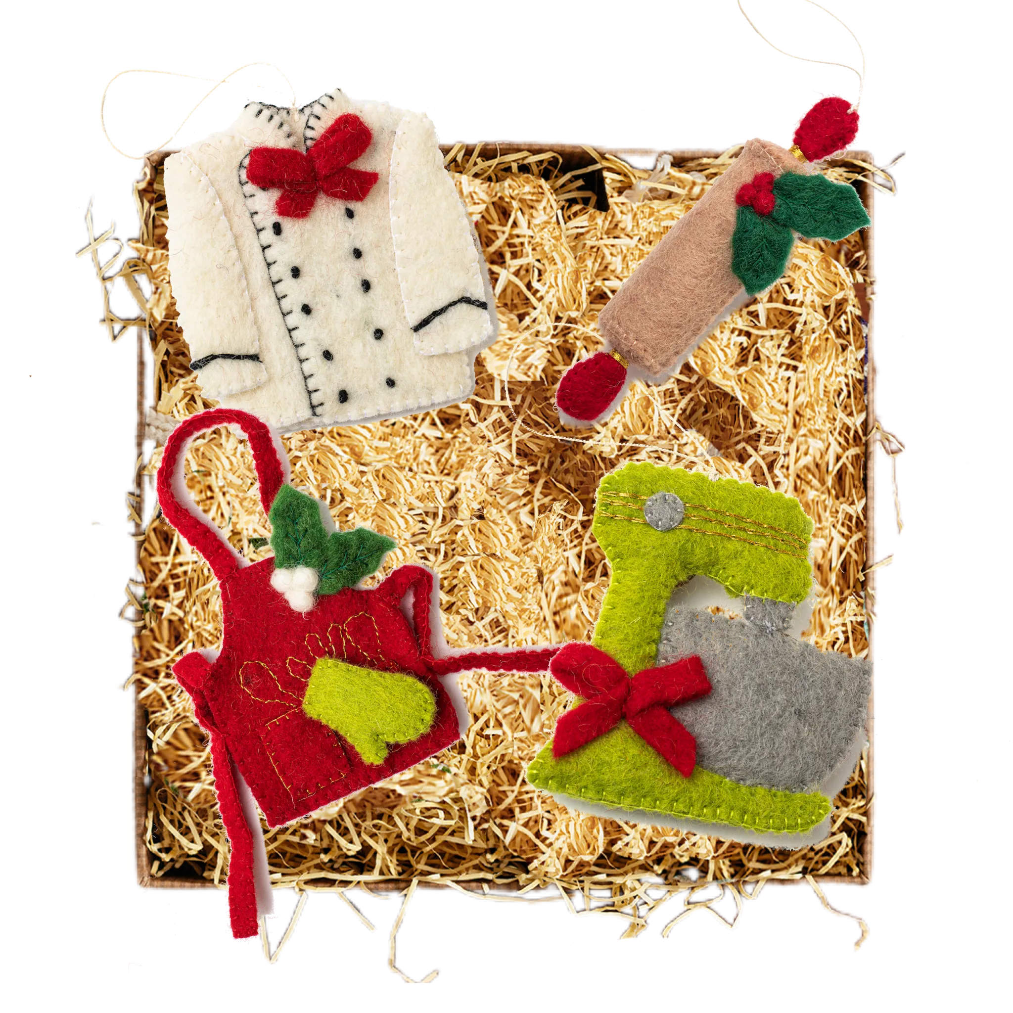 Felt Kitchen Ornaments - Set of 4