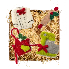 Felt Kitchen Ornaments - Set of 4